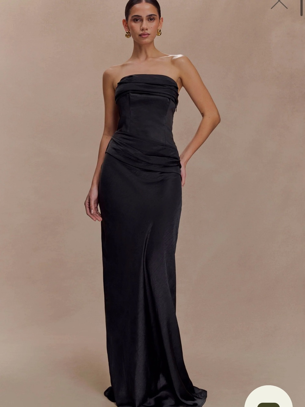 Strapless Black Evening Gown
